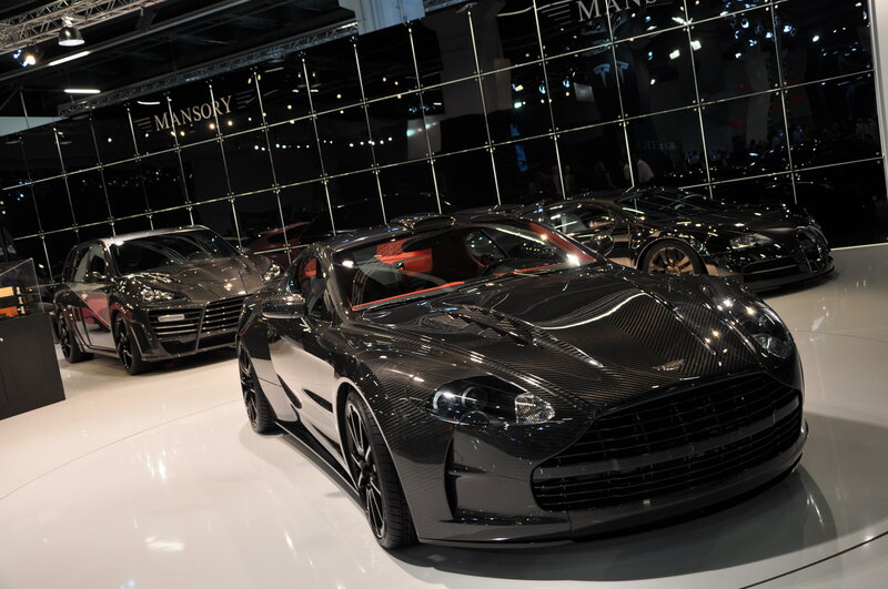Luxury cars on display