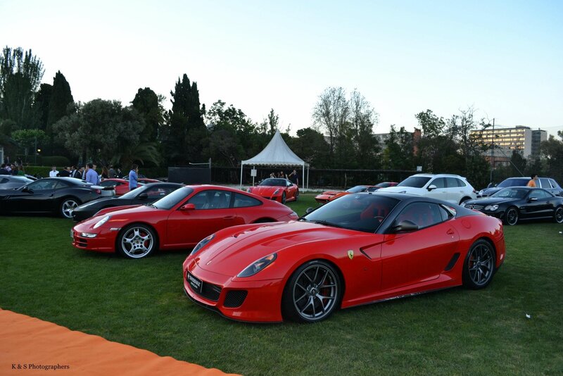 Luxury cars on display