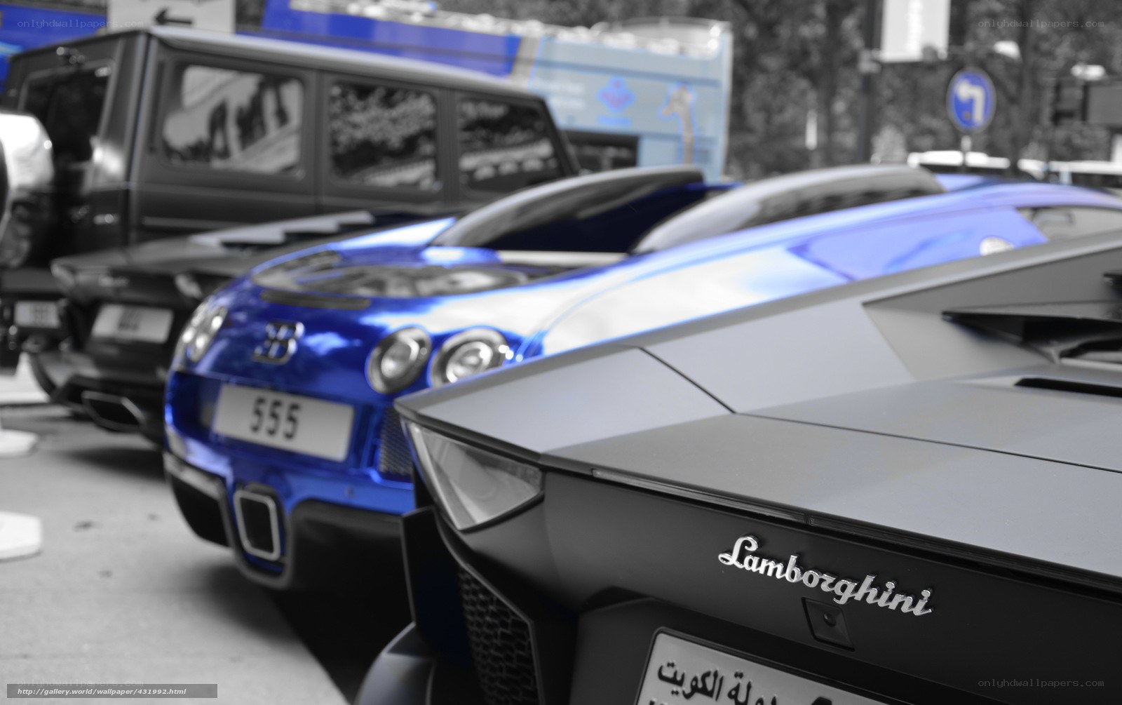 Luxury cars on display
