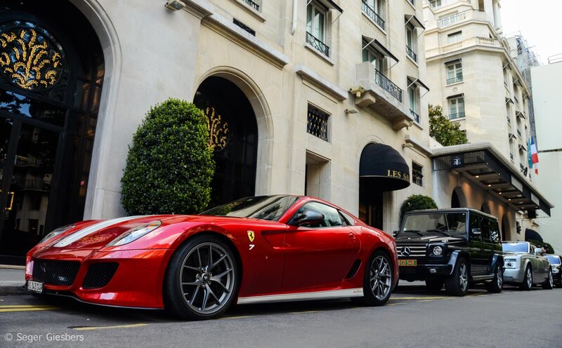 Luxury cars outside a hotel