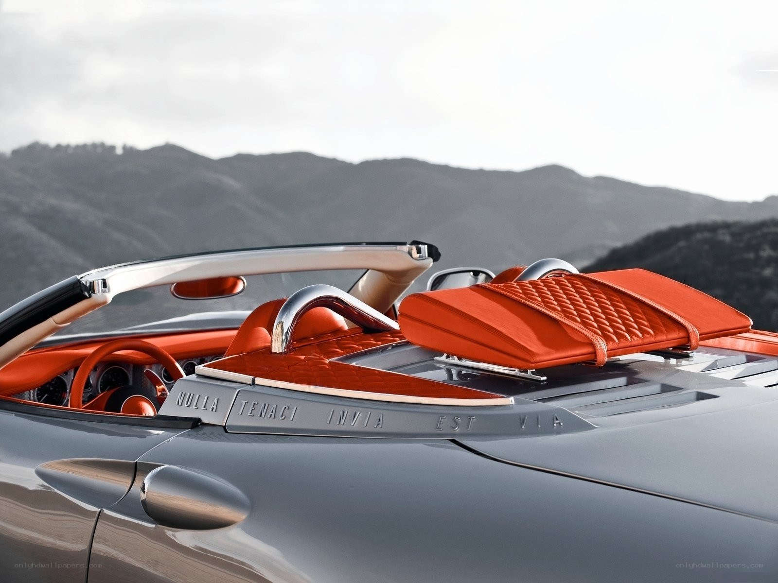 Luxury convertible with orange interior