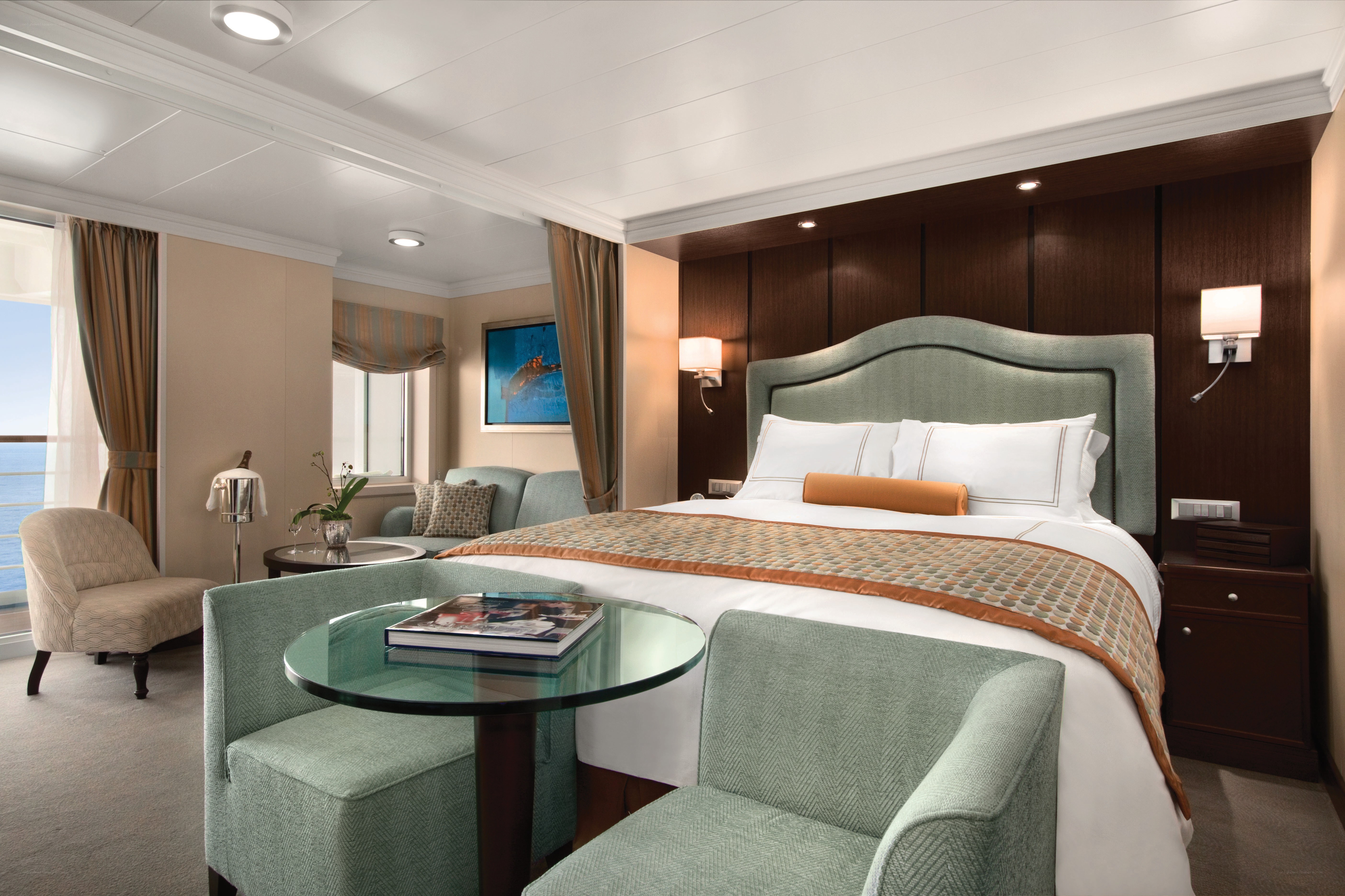 Luxury cruise ship stateroom