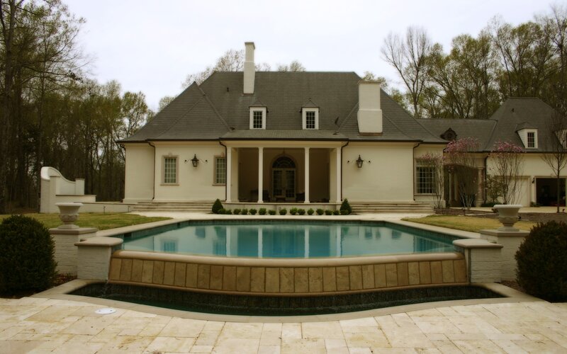 Luxury home with pool and fountain