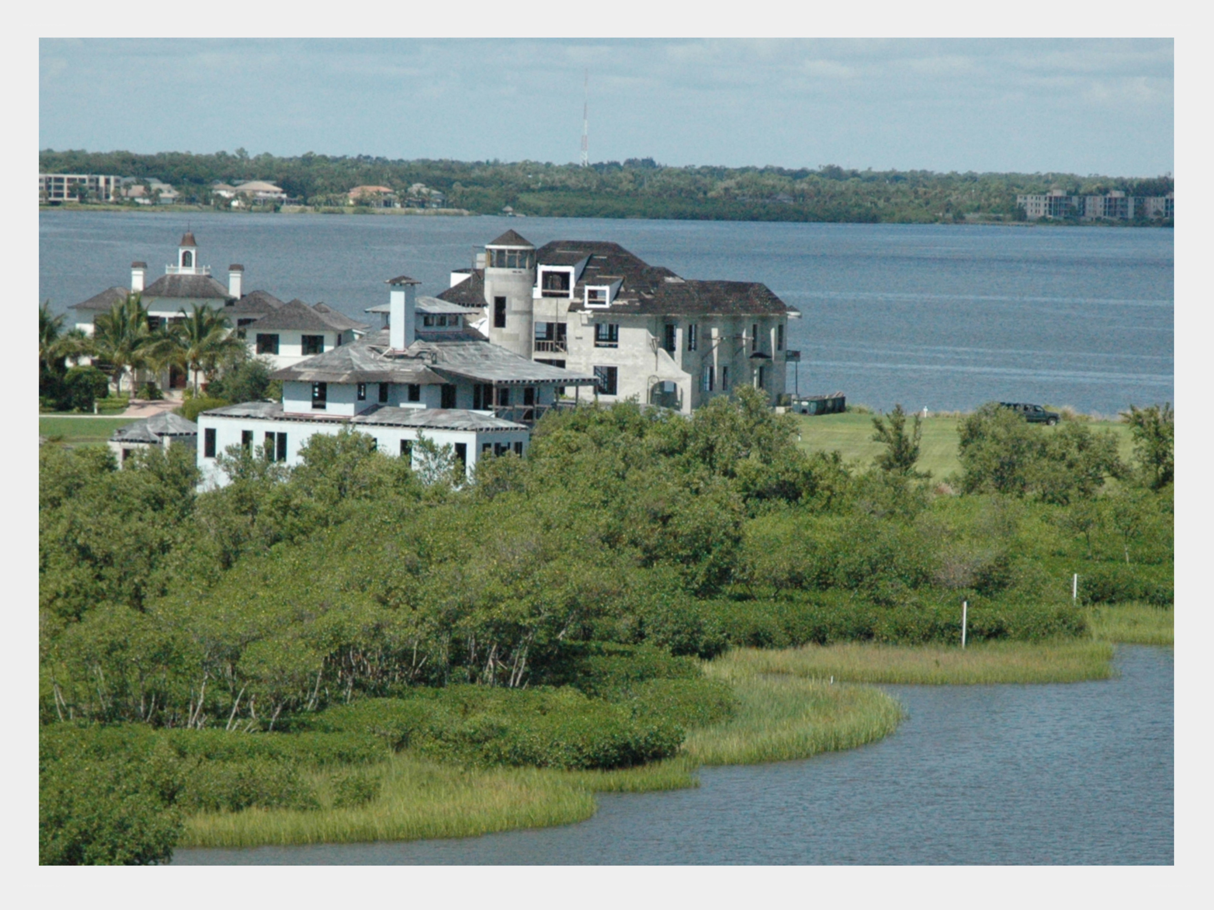 Luxury homes on a waterfront