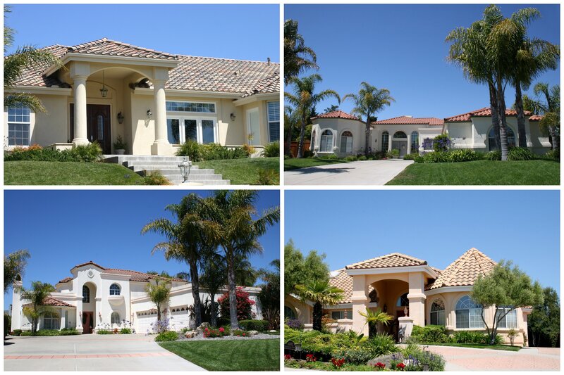 Luxury homes with tiled roofs