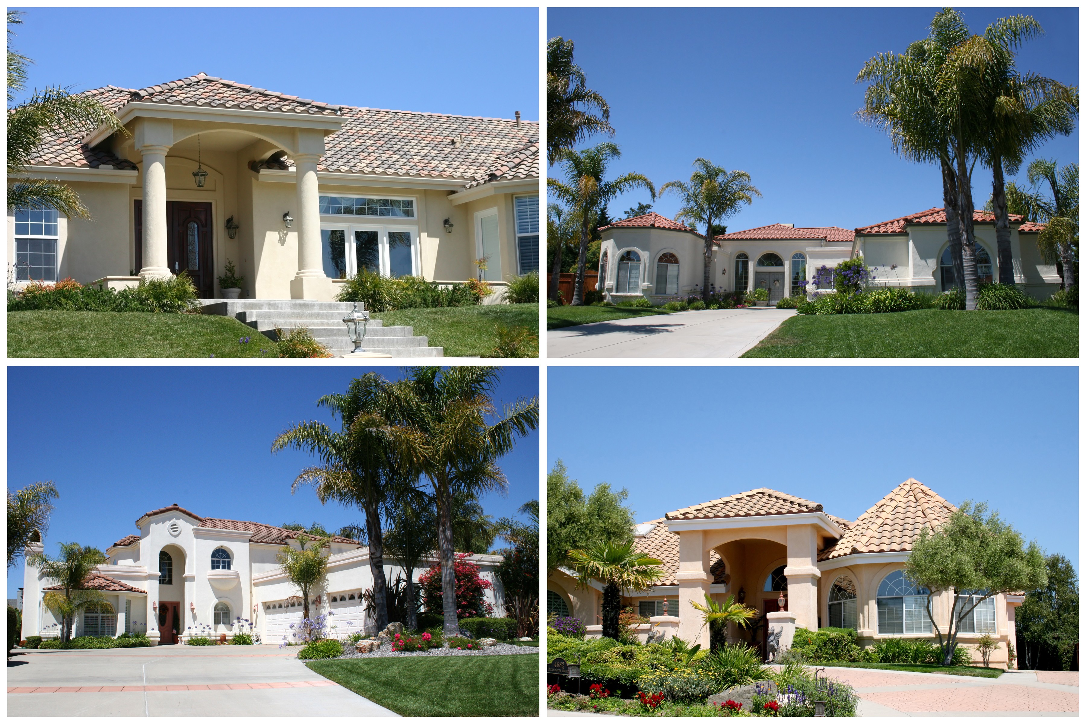 Luxury homes with tiled roofs