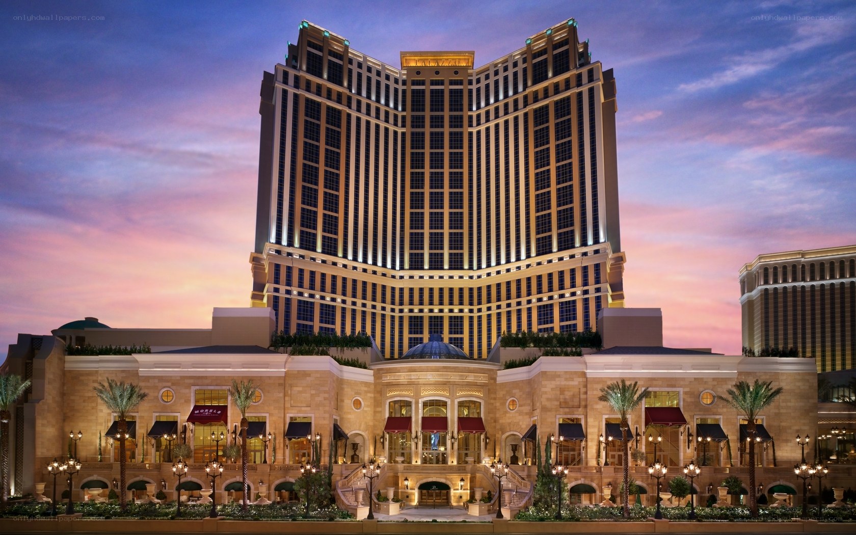 Luxury hotel at dusk