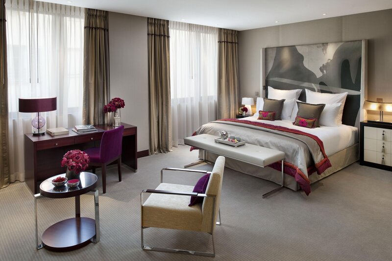 Luxury Hotel Bedroom — Beige, Calm, Photograph