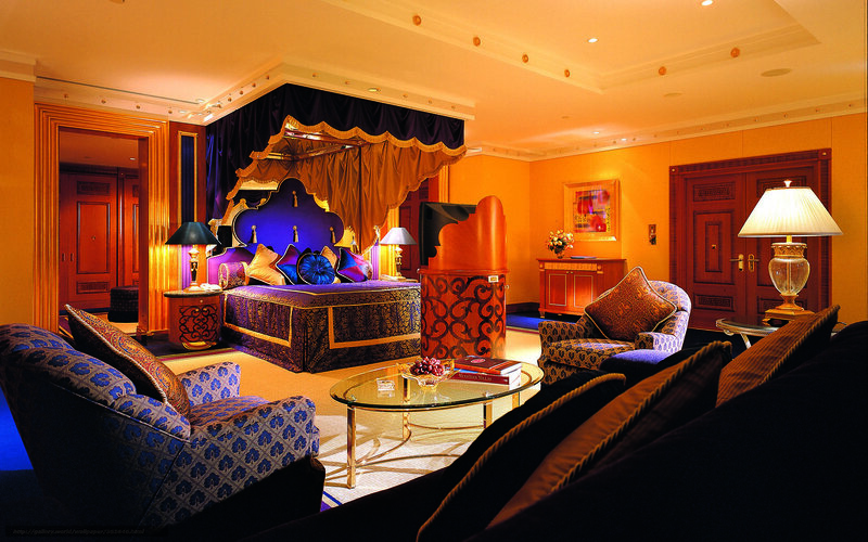 Luxury Hotel Bedroom — Gold, Opulent, Night