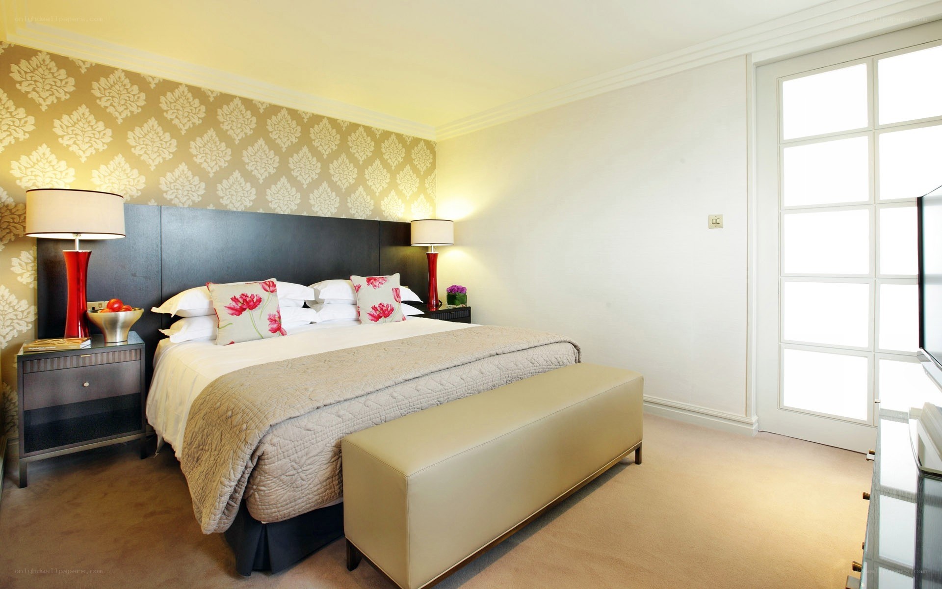 luxury hotel bedroom interior