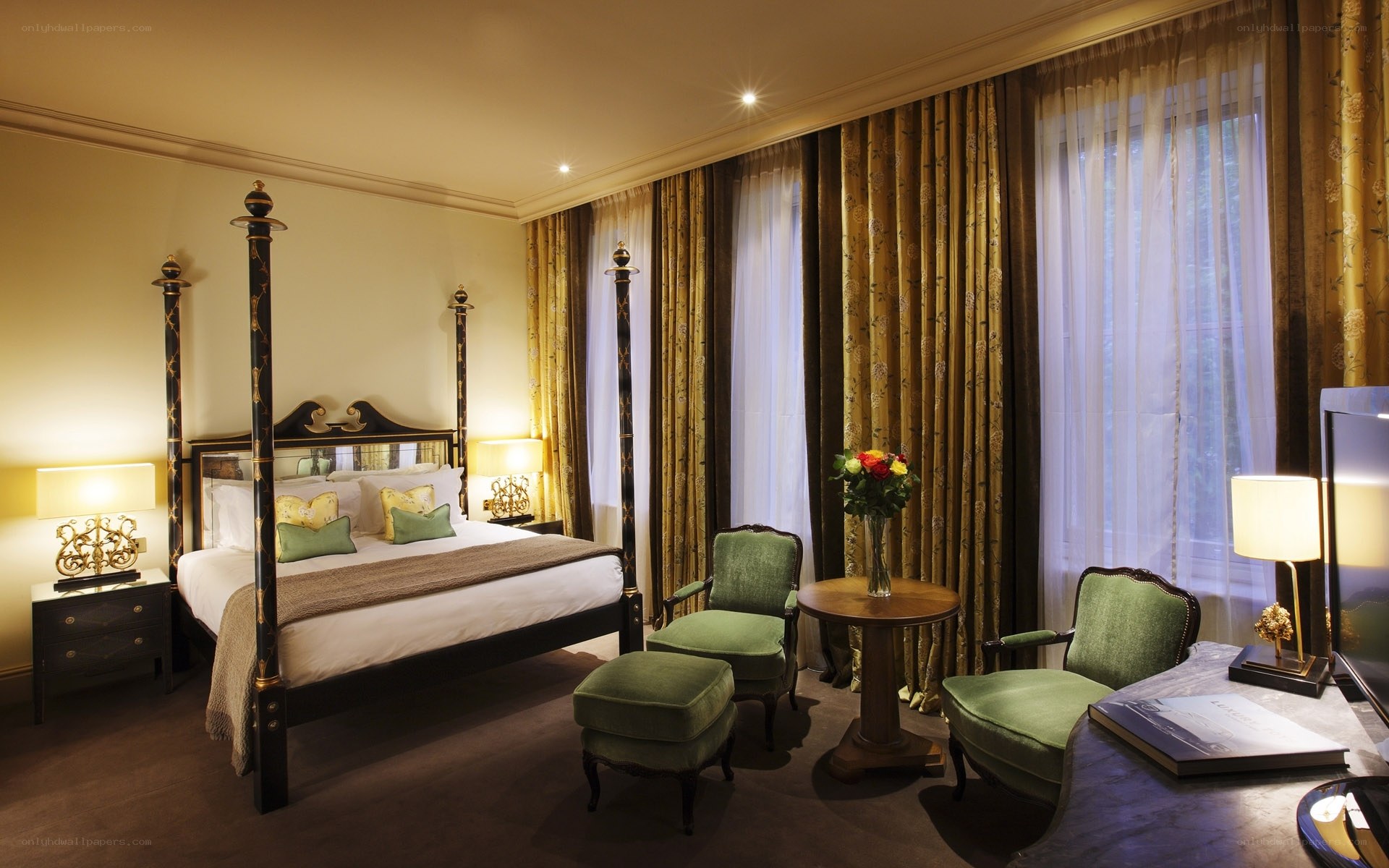 luxury hotel bedroom suite