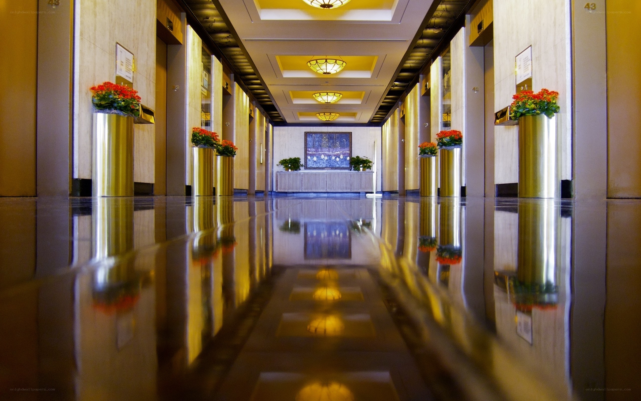 Luxury hotel hallway interior