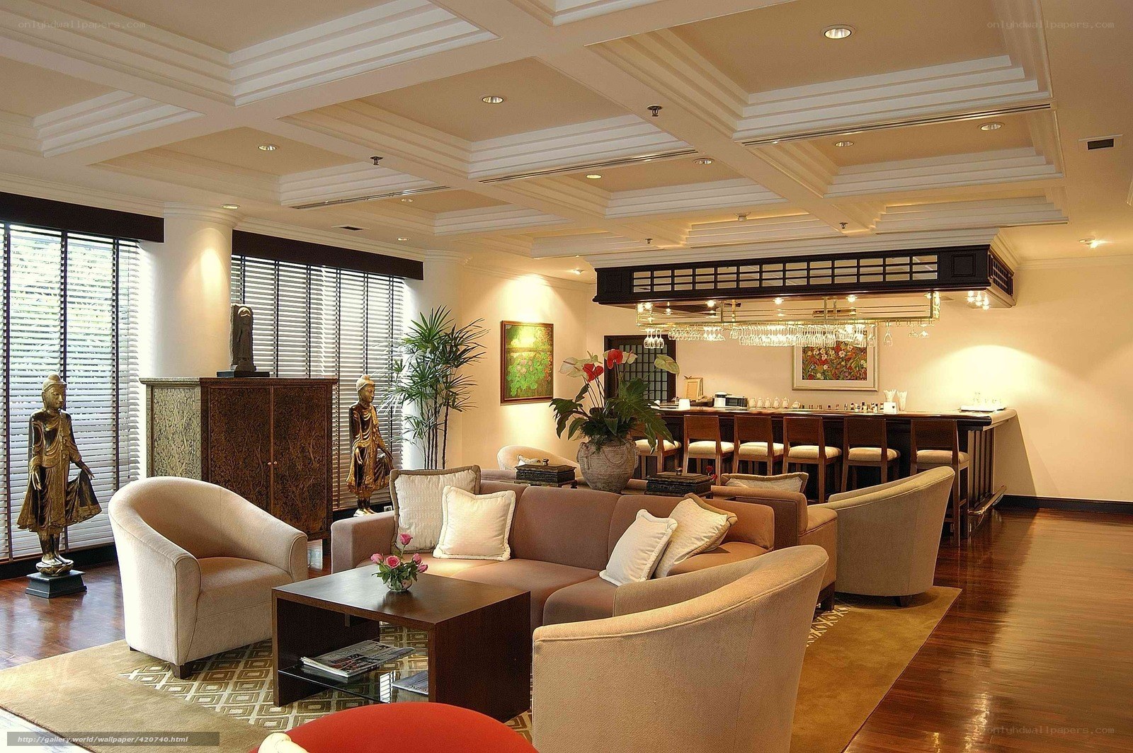 Luxury hotel lounge interior
