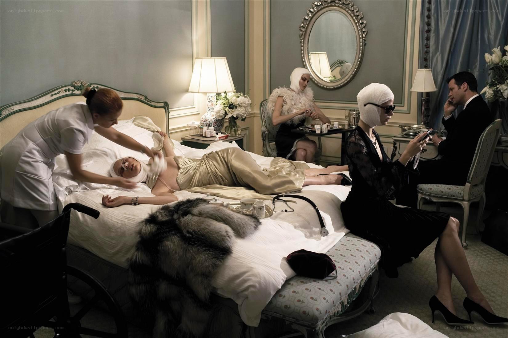 Luxury hotel room scene