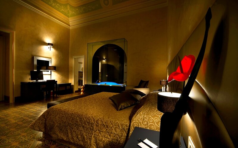 Luxury hotel room with jacuzzi