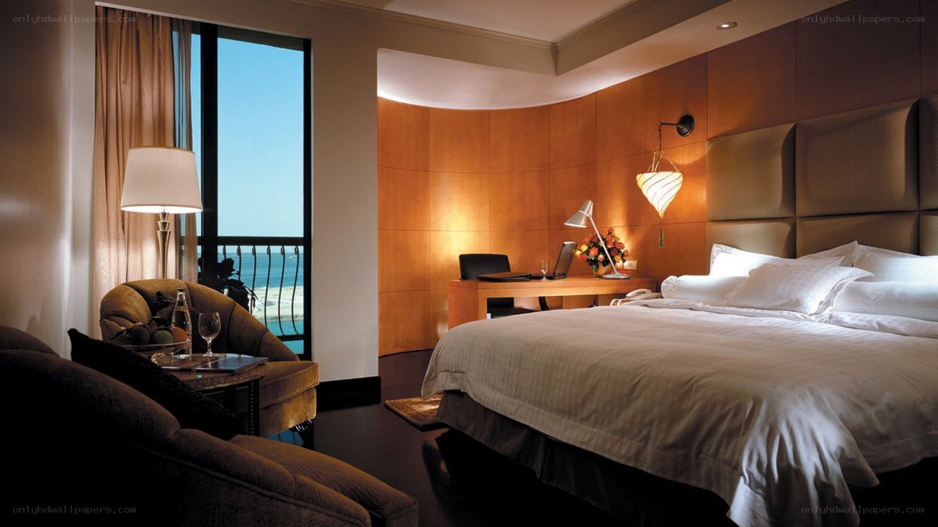 Luxury hotel room with ocean view