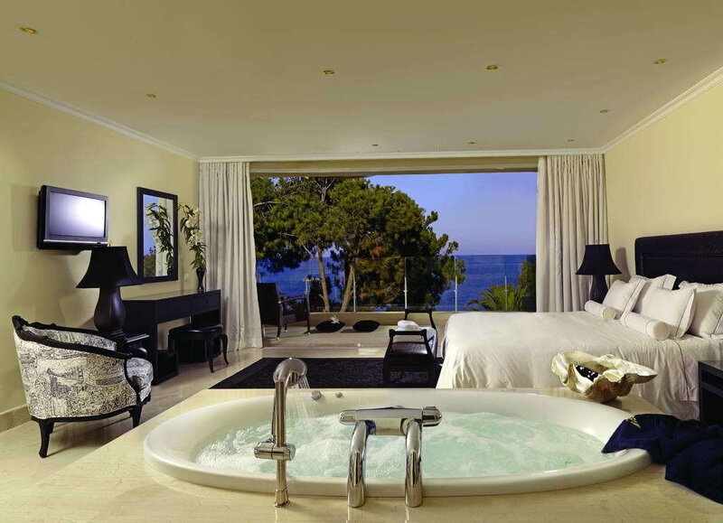 Luxury hotel room with ocean view