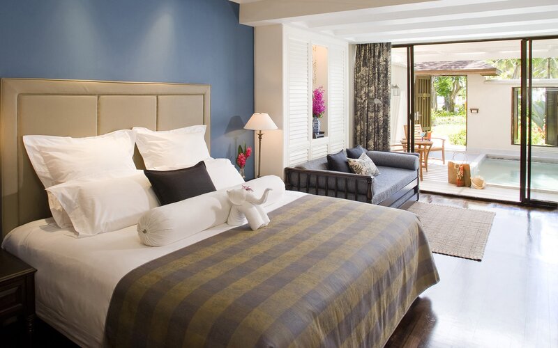 Luxury hotel room with private pool