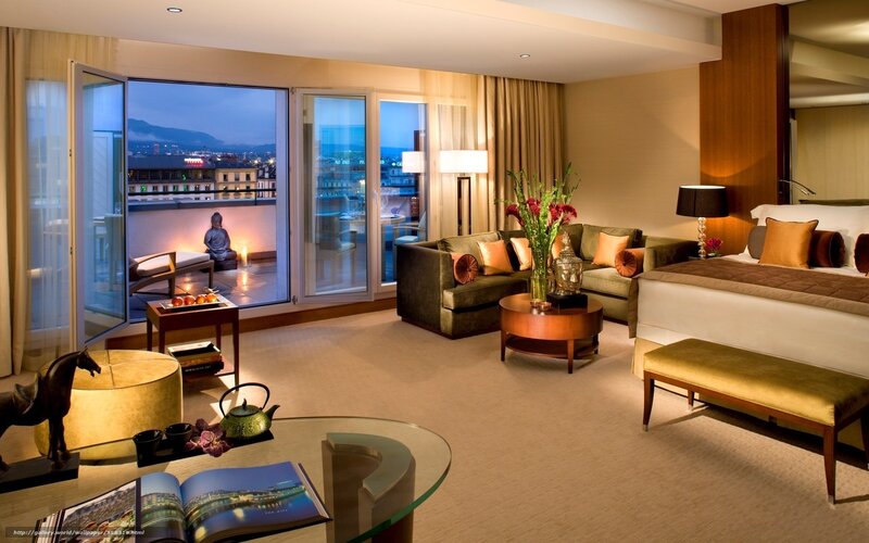 Luxury Hotel Suite — Beige, Serene, Night