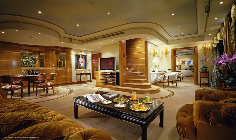 Luxury Hotel Suite Interior — Gold