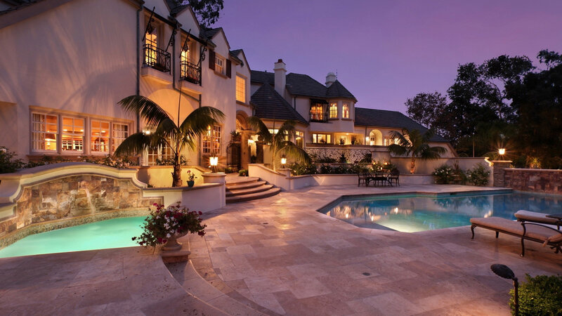 Luxury House at Dusk — Purple, Serene, Night