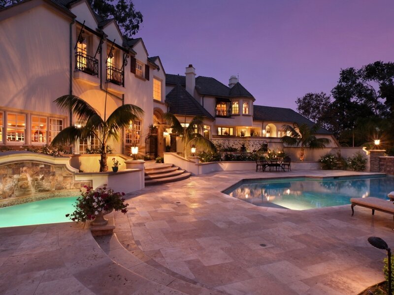 Luxury House at Dusk — Purple, Serene