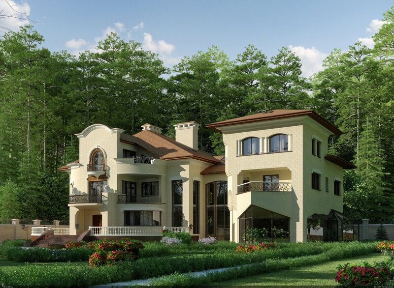 luxury house in forest