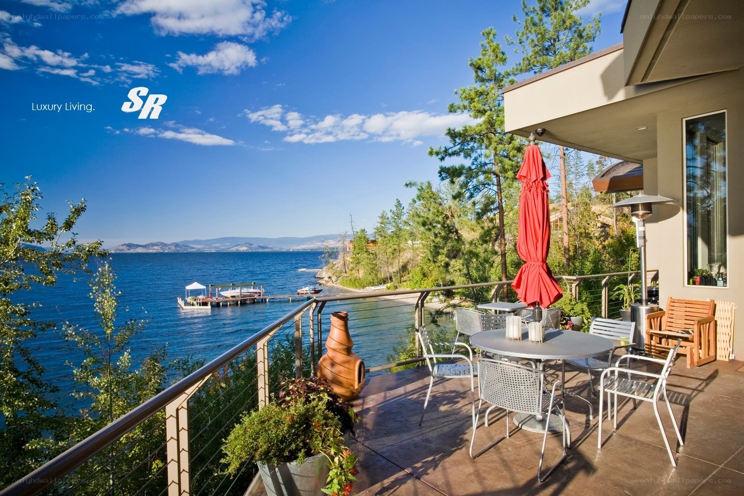 Luxury lakefront patio