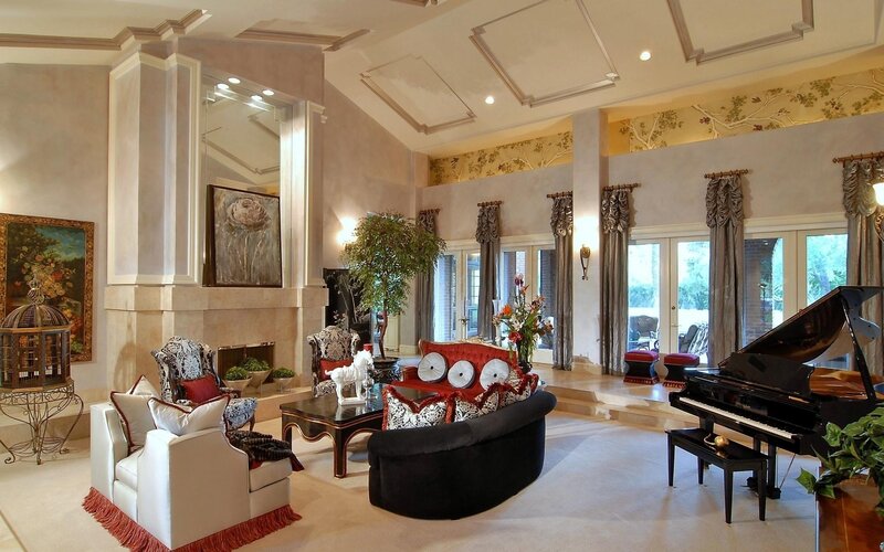 Luxury Living Room — Beige, Elegant, Afternoon, Photograph