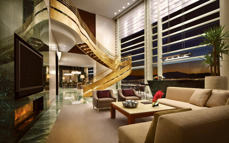 Luxury Living Room — Beige, Modern, Night, 3d Render