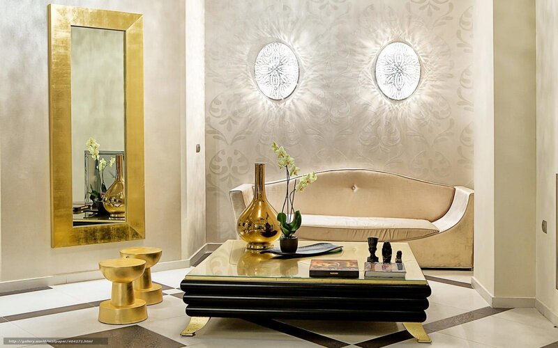 Luxury Living Room — Gold, Elegant
