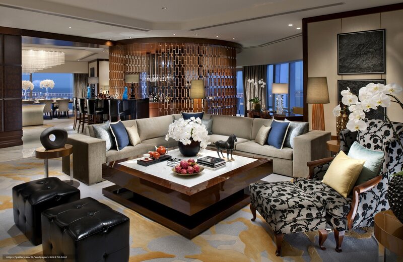 Luxury living room with ocean view