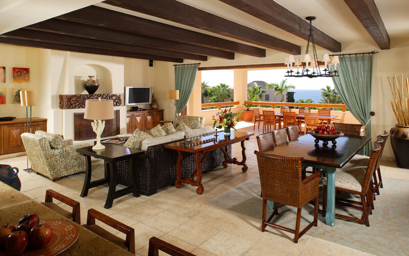 Luxury living room with ocean view