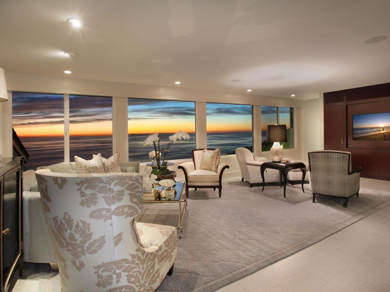 Luxury living room with ocean view