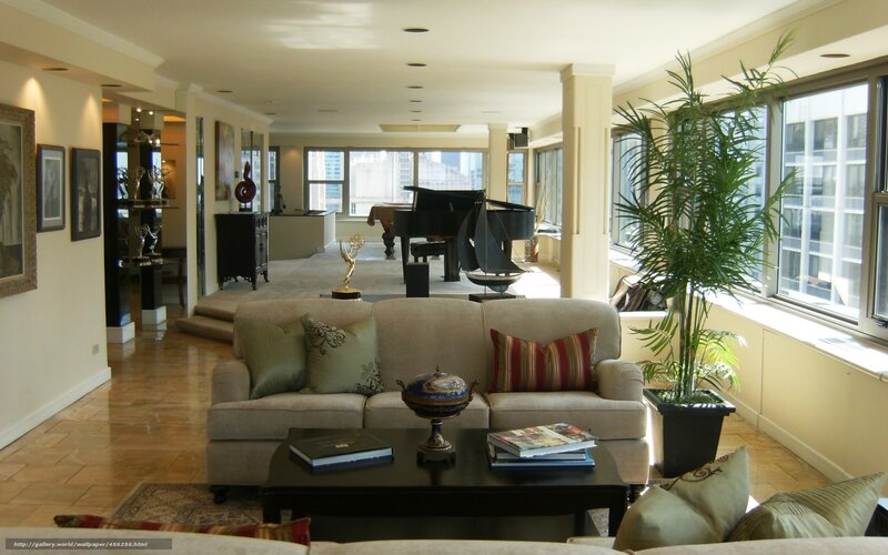 Luxury living room with piano