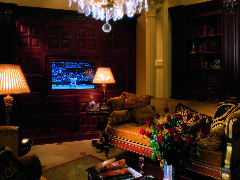 Luxury living room with TV