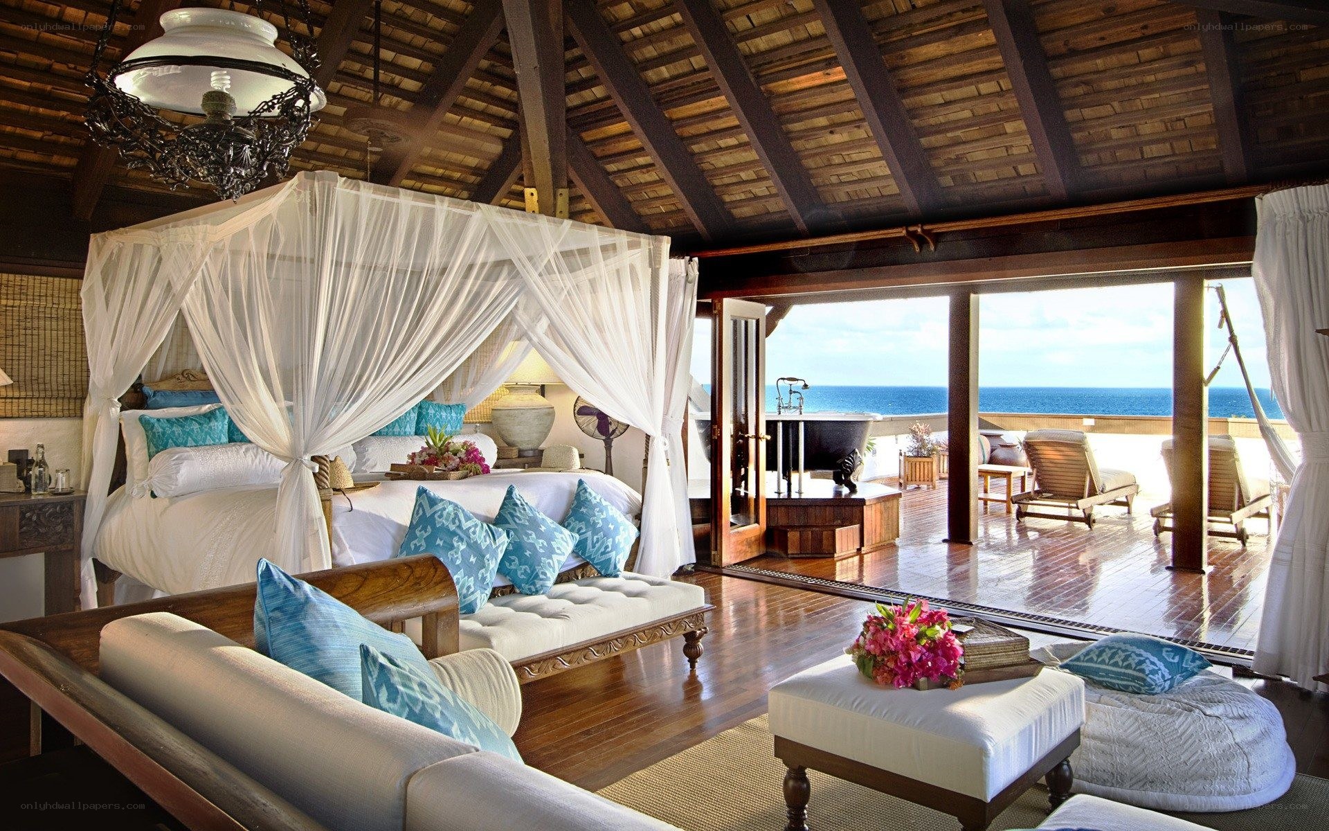 Luxury ocean-view bedroom suite
