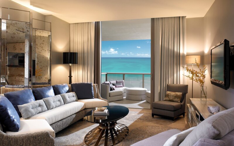 Luxury ocean-view hotel suite