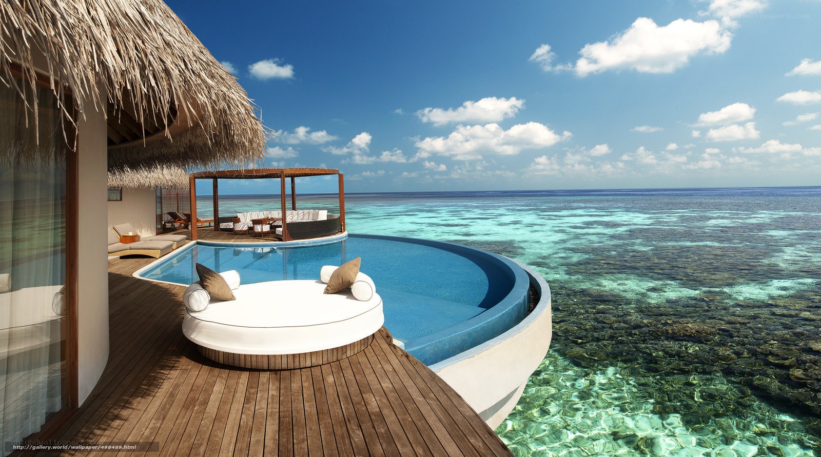 Luxury overwater villa with pool