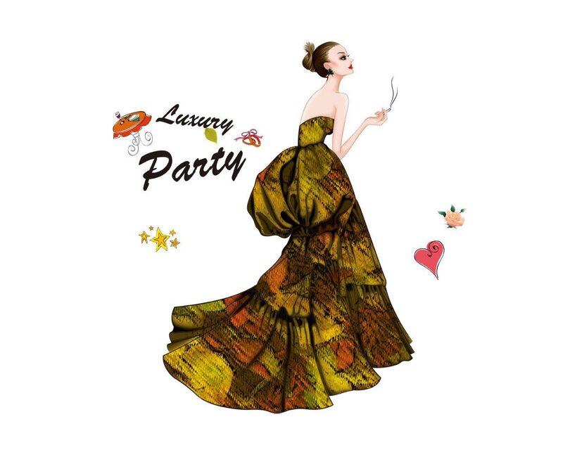Luxury Party Fashion Illustration