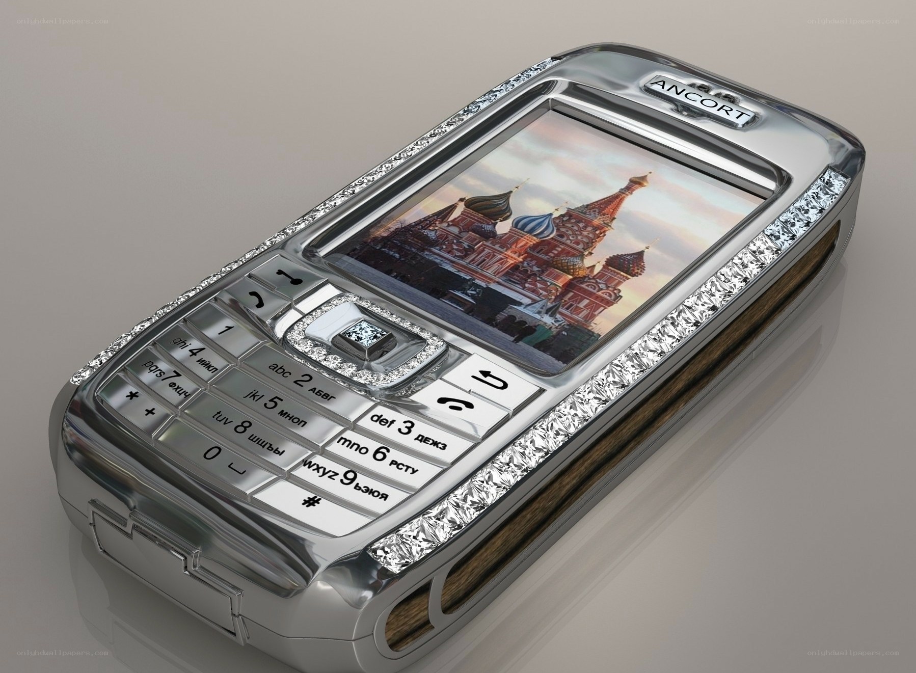 Luxury phone with diamond trim