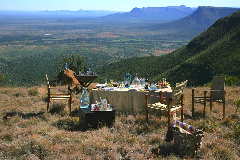 Luxury picnic with mountain view