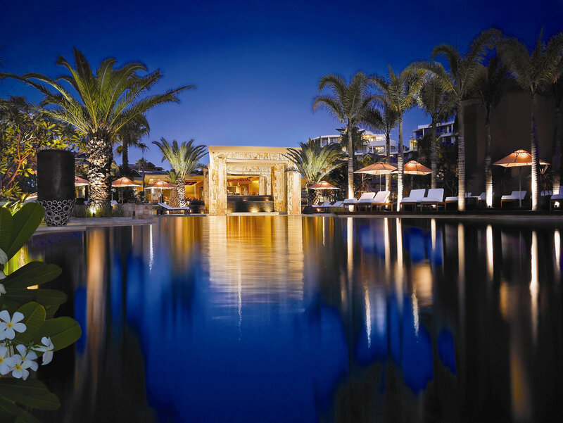Luxury pool at night