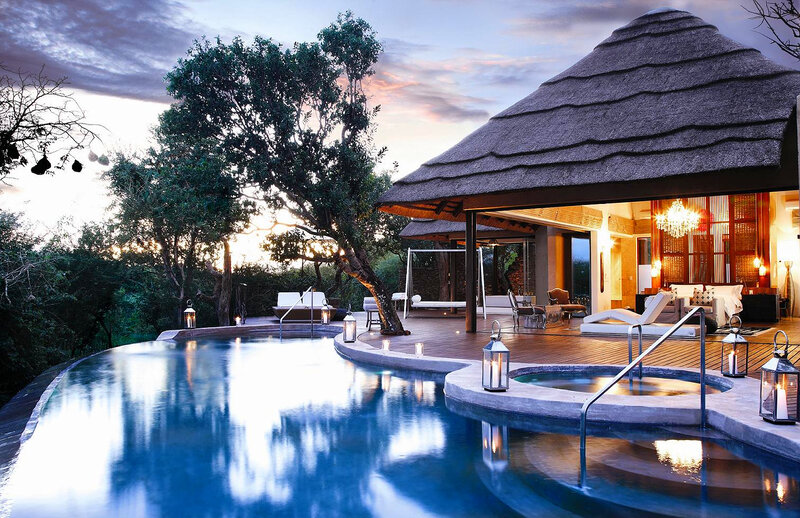 Luxury Pool at Sunset — Blue