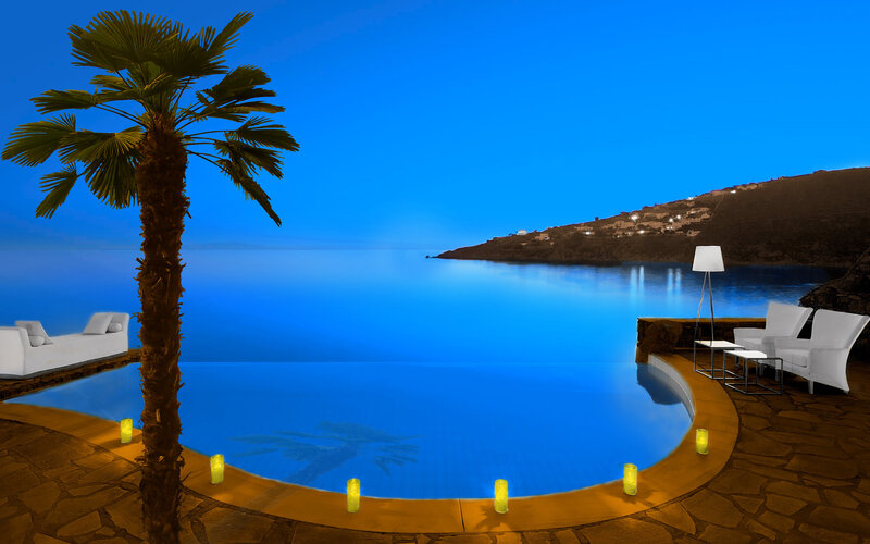 Luxury pool overlooking the sea