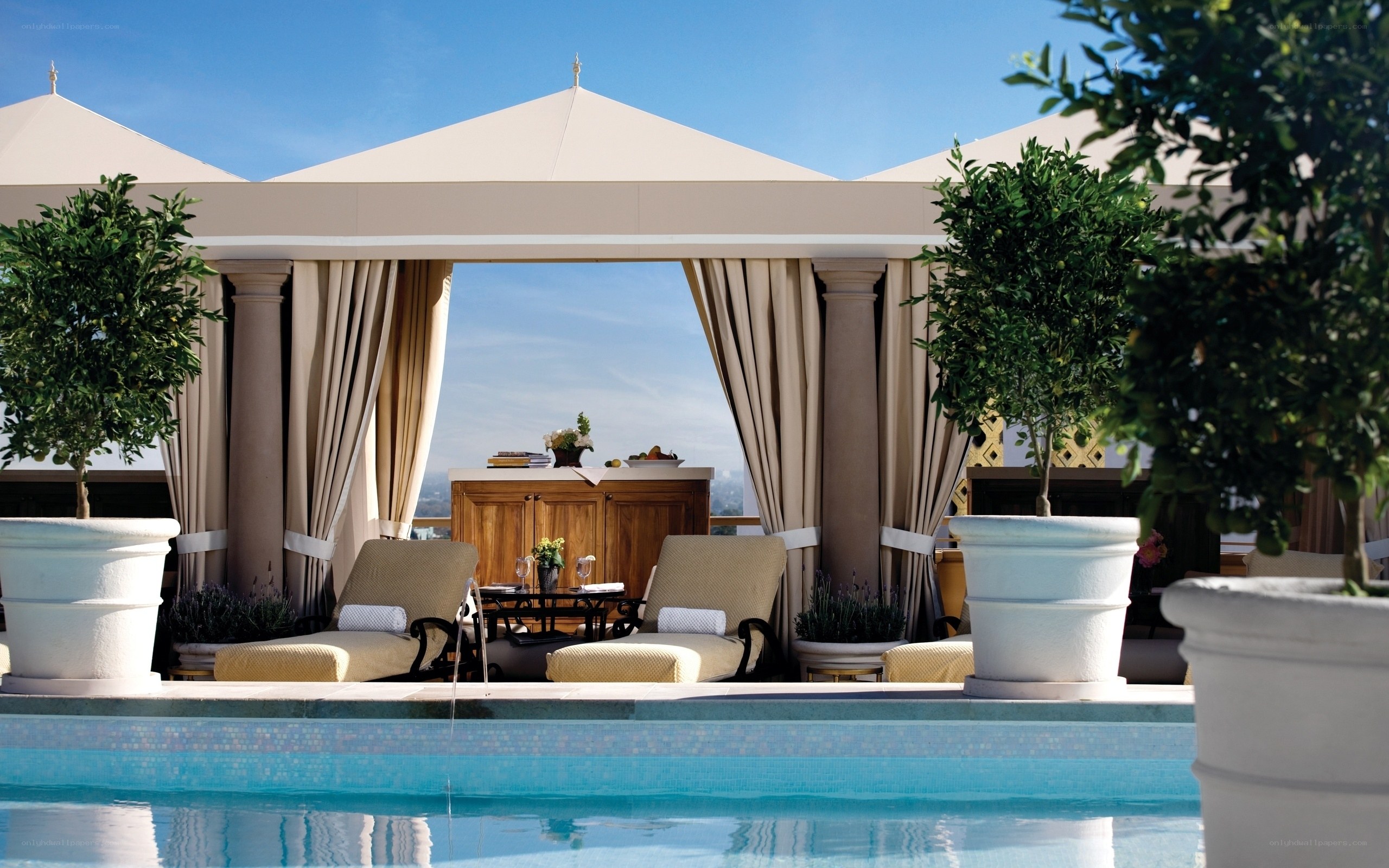 Luxury poolside cabana