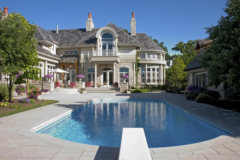 Luxury poolside mansion