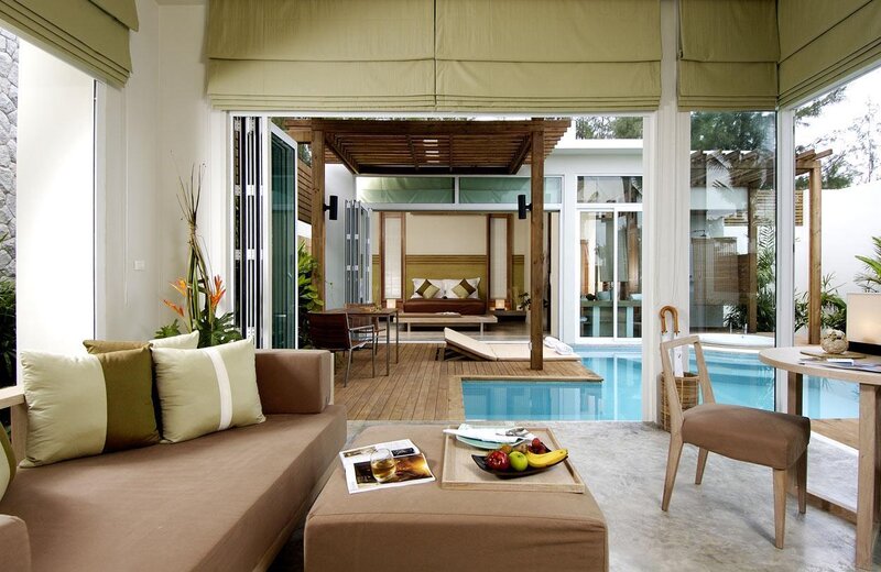 Luxury poolside villa interior