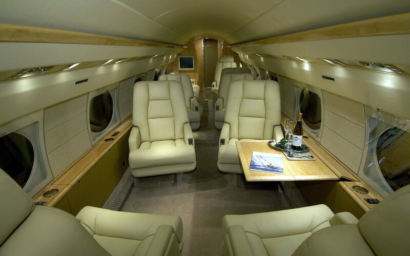 Luxury private jet interior