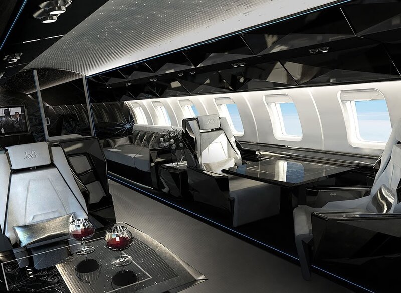 Luxury private jet interior